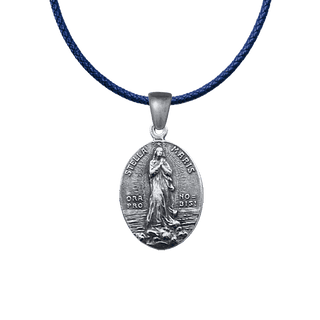 Vintage Sterling Silver Stella Maris Medal, Oval
