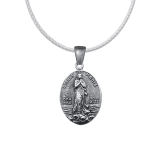Vintage Sterling Silver Stella Maris Medal, Oval