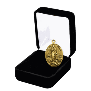 Vintage Yellow Bronze Stella Maris Medal, Oval