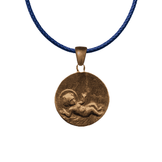 Vintage Bronze Christ Child in the Manger Medal