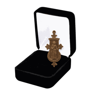 Vintage Bronze Sacred Heart and Our Lady of Carmel Medal