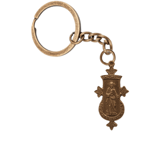 Vintage Bronze Sacred Heart and Our Lady of Carmel Medal
