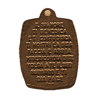 Vintage Bronze St. Francis and the Birds Medal — reverse