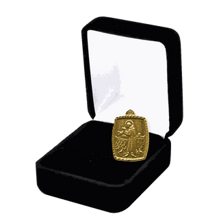 Vintage Yellow Bronze St. Francis and the Birds Medal