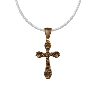 Vintage Bronze Pansy Crucifix