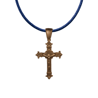 Vintage Bronze Formal Crucifix with Shell Rays