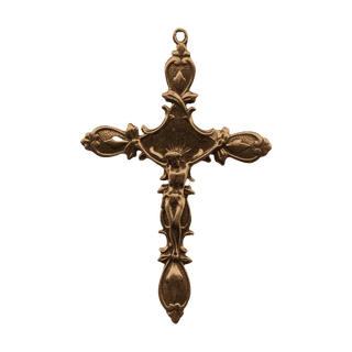 Vintage Bronze Ornate Rayed Crucifix