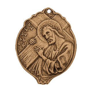 Vintage Bronze Christ Carrying the Cross Medal