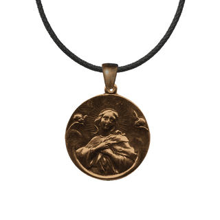 Vintage Bronze Radiant Madonna with Angels Medal