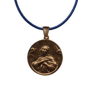 Vintage Bronze Radiant Madonna with Angels Medal