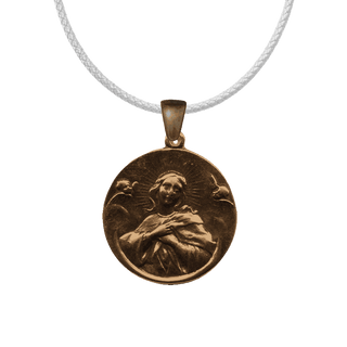 Vintage Bronze Radiant Madonna with Angels Medal