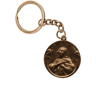 Vintage Bronze Radiant Madonna with Angels Medal