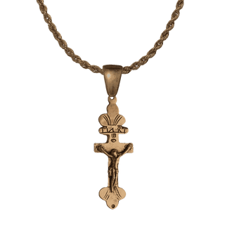 Vintage Bronze Old Trade Crucifix