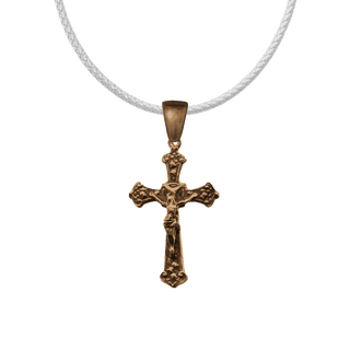 Vintage Bronze Lily of the Valley Crucifix