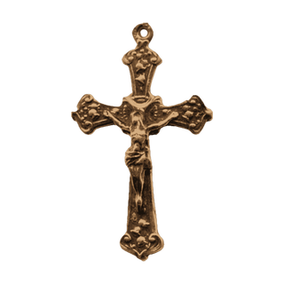 Vintage Bronze Lily of the Valley Crucifix