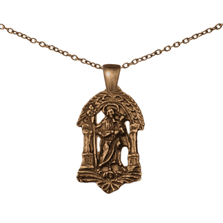 Vintage Bronze St. Joseph Medallion Under an Arch