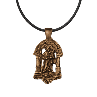 Vintage Bronze St. Joseph Medallion Under an Arch
