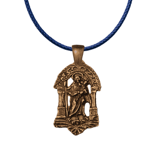 Vintage Bronze St. Joseph Medallion Under an Arch
