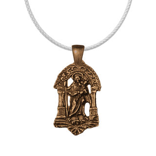 Vintage Bronze St. Joseph Medallion Under an Arch