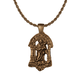 Vintage Bronze St. Joseph Medallion Under an Arch