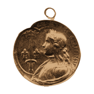 Vintage Bronze St. Joan of Arc and Her Voices Medal — reverse
