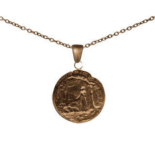 Vintage Bronze St. Joan of Arc and Her Voices Medal