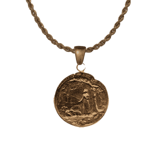 Vintage Bronze St. Joan of Arc and Her Voices Medal