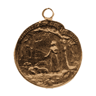 Vintage Bronze St. Joan of Arc and Her Voices Medal
