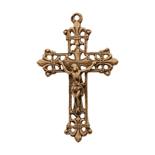 Vintage Bronze Squared Openwork Crucifix