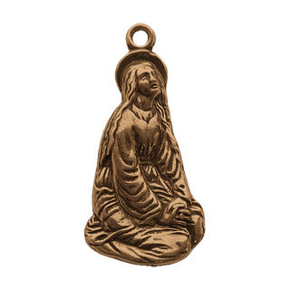 Vintage Bronze Penitent Magdalene Pendant