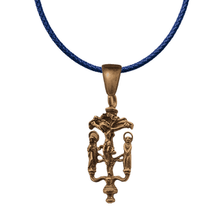 Vintage Bronze Lord of Miracles Crucifix Pendant