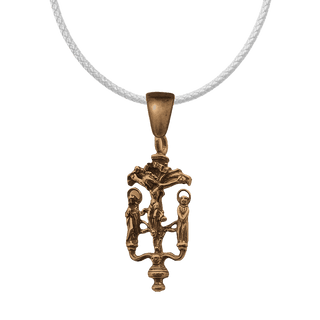 Vintage Bronze Lord of Miracles Crucifix Pendant