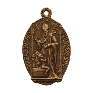 Vintage Bronze St. Nicholas Medal, Ora Pro Nobis