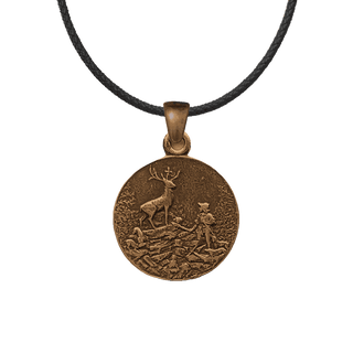Vintage Bronze St. Hubert Medal with Stag