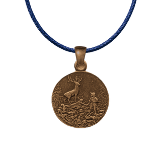 Vintage Bronze St. Hubert Medal with Stag