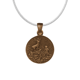 Vintage Bronze St. Hubert Medal with Stag