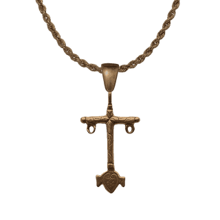 Vintage Bronze Southwest Cross with Heart
