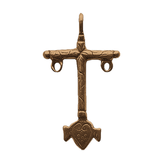 Vintage Bronze Southwest Cross with Heart