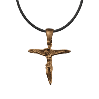 Vintage Bronze Primitive Figural Crucifix