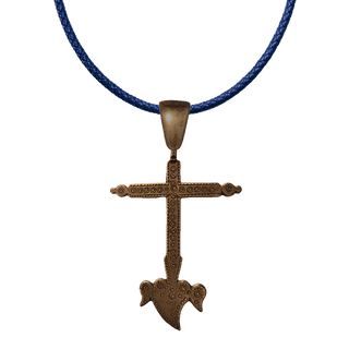 Vintage Bronze Yalalag Cross with Winged Heart
