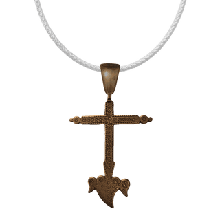 Vintage Bronze Yalalag Cross with Winged Heart