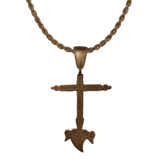Vintage Bronze Yalalag Cross with Winged Heart