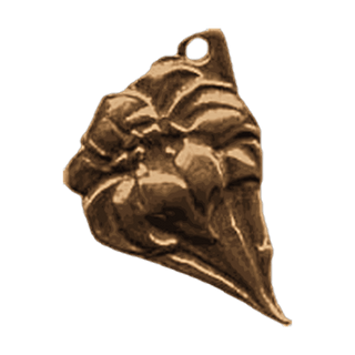 Vintage Bronze Tiny Haloed Figure and Flower Medal — reverse