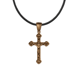 Vintage Bronze Alpha and Omega Crucifix