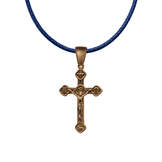 Vintage Bronze Alpha and Omega Crucifix