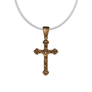 Vintage Bronze Alpha and Omega Crucifix