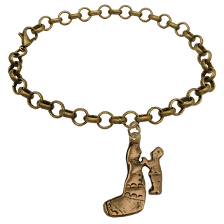 Vintage Bronze Mother and Child Milagro Bracelet