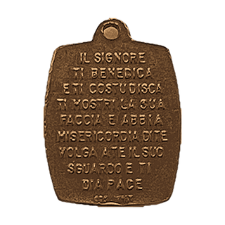 Vintage Bronze St. Francis Medal with the Blessing — reverse