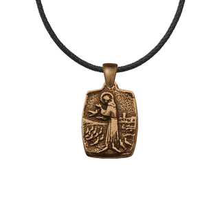 Vintage Bronze St. Francis with Birds Medal
