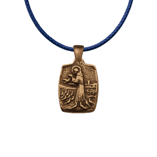 Vintage Bronze St. Francis with Birds Medal